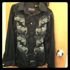 Men's English Laundry Dress Shirt- black size L